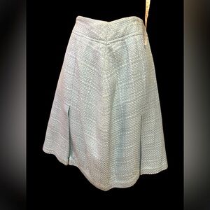 Vintage 1980s Elegant Oscar de la Renta baby blue Women's lightweight wool Skirt